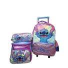 Kit Mochila + Lancheira+Estojo Lilo Stitch Brilho-Luxcel