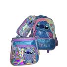 Kit Mochila +lancheira+ Estojo Lilo Stitch carinha feliz- Luxcel Kit Mochila +lancheira+ Estojo Lilo Stitch carinha feliz- Luxcel