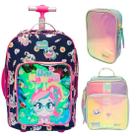 Kit Mochila + Lancheira + Estojo Unicornio Kawaii Puket