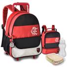 Kit Mochila Lancheira Térmica Rodinhas Carrinho Flamengo Pets Infantil Escolar Reforçada Resistente