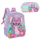 Kit Mochila Lilo Stitch Costa Escolar Roxo Luxcel C/ Estojo