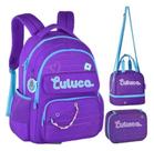 Kit Mochila Luluca Letras Lancheira E Estojo 2025