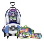 Kit Mochila Malinha 3d Buzz Lightyear Nave 3 Rodinhas Grande