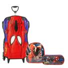 Kit Mochila Malinha Escolar Homem Aranha Spider 3d Rodinhas