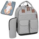 KIT Mochila Maternidade Trocado de Fraldas Porta Mamadeira e Bolsos Térmicos Meninos e Meninas Coisas Essenciais Bebês e Mamãe CINZACLARO