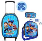 Kit Mochila Patrulha Canina Rodinhas + Lancheira Térmica + Estojo