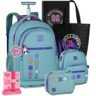 Kit Mochila Rb Rebecca Bonbon Carrinho Rodinha Estojo Lancheira Juvenil