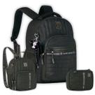 Kit Mochila Rebecca Bonbon Costas Lancheira Meninas E Estojo Cor:Preto