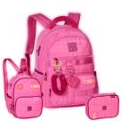 Kit Mochila Rebecca Bonbon Costas Pelúcia Lancheira e Estojo