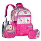 Kit Mochila Rebecca Bonbon Holográfica Kids Lancheira Estojo