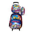 Kit Mochila Roblox com Rodinhas em 3D + Lancheira Térmica + Estojo Escolar Infantil