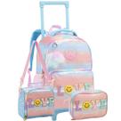 Kit Mochila Rodas 17" Love Com Lancheira Térmica Estojo Box