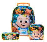 Kit Mochila Rodas Cocomelon Jojo Joãozinho Estojo Lancheira Kit Mochila Rodas Cocomelon Jojo Joãozinho Estojo Lancheira