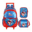 Kit Mochila Rodas Lancheira Estojo Infantil Mônica Magali Kit Mochila Rodas Lancheira Estojo Infantil Mônica Magali
