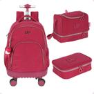 Kit Mochila rodinha 360 + Estojo box + Lancheira Liso Up4you Original