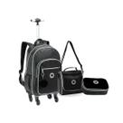 Kit Mochila Rodinha 360 Juvenil Estilosa Pom Pom Meninas