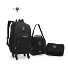 Kit Mochila Rodinha 360 Refletiva Masculina Escola Faculdade