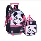 Kit Mochila Rodinha Alça Escolar Infantil + Lancheira Térmica Panda Clio CD24677K