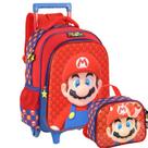 Kit Mochila Rodinha e Lancheira Super Mario by Luxcel ref 41406