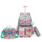 Kit Mochila Rodinha Escolar Lequeen Estrela Love Estojo Lancheira Resistente Original Moderna