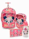 Kit mochila rodinha+estojo+necessaire+garrafa panda puket Kit mochila rodinha+estojo+necessaire+garrafa panda puket