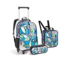 Kit Mochila Rodinha Gamer Player On Meninos Escolar Jogos