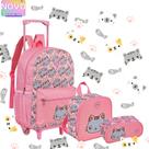 Kit Mochila Rodinha Gatinho HelloKitty Infantil Escolar 2026