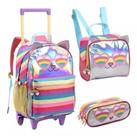 Kit Mochila Rodinha Infantil Juvenil Menina Escolar Gatinha Kit Mochila Rodinha Infantil Juvenil Menina Escolar Gatinha