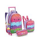 Kit Mochila Rodinha Infantil Menina Estampa Slime - Seanite