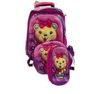 Kit Mochila Rodinha Infantil Menina Lancheira Térmica Estojo Organizador