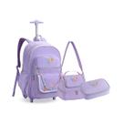 Kit Mochila Rodinha Juvenil Estiloso Corrente Menina Escolar