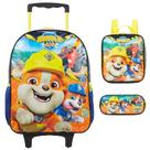 Kit Mochila Rodinha Lancheira Estoj Patrulha Canina Rubble X
