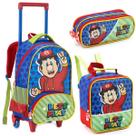Kit Mochila Rodinha Lancheira Térmica Estojo Duplo Infantil Escolar Mario Bros Lets Play Denlex Kit Mochila Rodinha Lancheira Térmica Estojo Duplo Infantil Escolar Mario Bros Lets Play Denlex