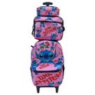 Kit Mochila Rodinha LILO & STITCH Com Estojo E Lancheira Infantil