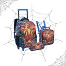 Kit Mochila Rodinha Menino Homem Aranha Escolar Infantil Lancheira Estojo Conjunto Com Efeitos Metálicos Kit Mochila Rodinha Menino Homem Aranha Escolar Infantil Lancheira Estojo Conjunto Com Efeitos Metálicos