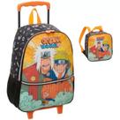 Kit Mochila Rodinha Naruto Uzumaki Jiraya Laranja Original