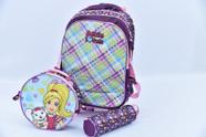 Kit Mochila Rodinha Princesa Feminina Escolar Estampada lancheira - A&A Mega Shop97