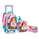 Kit Mochila Rodinha Princesa Sereia Do Mar Escolar Meninas