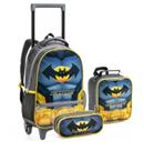 Kit mochila rodinha super bat lancheira + estojo seanite 2023