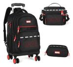 Kit Mochila Rodinhas 360 Estojo Lancheira Marvel Avengers - Luxcel