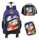 Kit Mochila Rodinhas 360 Lancheira Estojo Sonic - Luxcel Kit Mochila Rodinhas 360 Lancheira Estojo Sonic - Luxcel