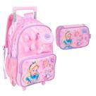 Kit Mochila Rodinhas e Estojo Infantil Alice