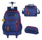Kit Mochila Rodinhas Estojo E Lancheira Original One Piece Kit Mochila Rodinhas Estojo E Lancheira Original One Piece