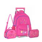 Kit Mochila Rodinhas Estojo Lancheira Youtuber Cacau Haxkar