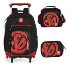 Kit Mochila Rodinhas Haste Dupla Lancheira Estojo Enaldinho - Luxcel