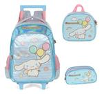 Kit Mochila Rodinhas Infantil My Melody E Kuromi Cinnamoroll