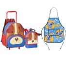Kit Mochila Rodinhas Lancheira Avental Pets Cachorro Kit Mochila Rodinhas Lancheira Avental Pets Cachorro