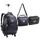 Kit Mochila Rodinhas Lancheira Estojo Matelassê ColorUp