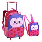 Kit Mochila Rodinhas Lancheira Infantil ZOOP Creche