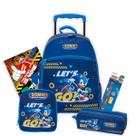 Kit Mochila Rodinhas Sonic Estojo Triplo E Lancheira Térmica